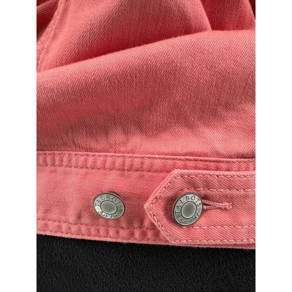 Talbots Plus Coral Pink Denim Jacket Stretch Cotton Blend Size 2X - Picture 7 of 8
